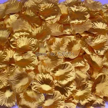 1200 шт./лот Модные украшения для свадебного стола шелковые лепестки роз золотого цвета