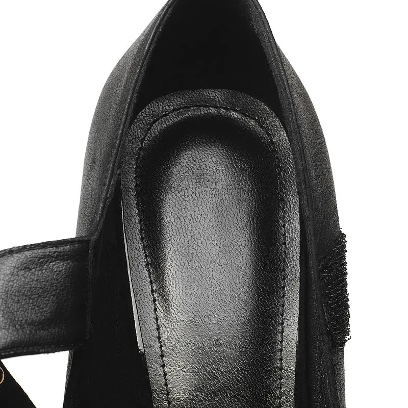 En Chaussures Mode Printemps Pointu Automne Bout Véritable Talons 2019 Noir Femme Cuir rouge Nemaone Femmes Pompes Élégant Hauts HPxwBn