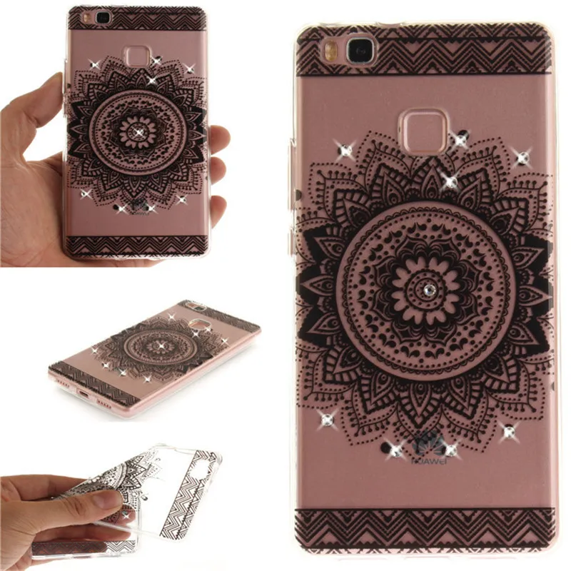 

Flora Bling Diamond Case Huawei P9 Lite Case Silicone Crystal Soft TPU Cover For Huawei P9 Lite 5.2 inch