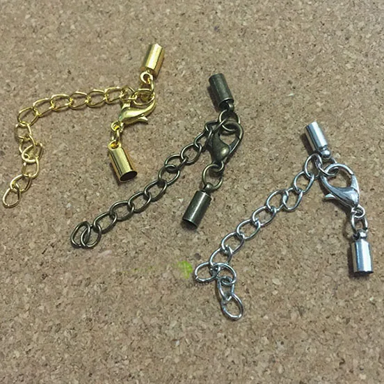 choker necklace connector leather cords round end caps beads lobster