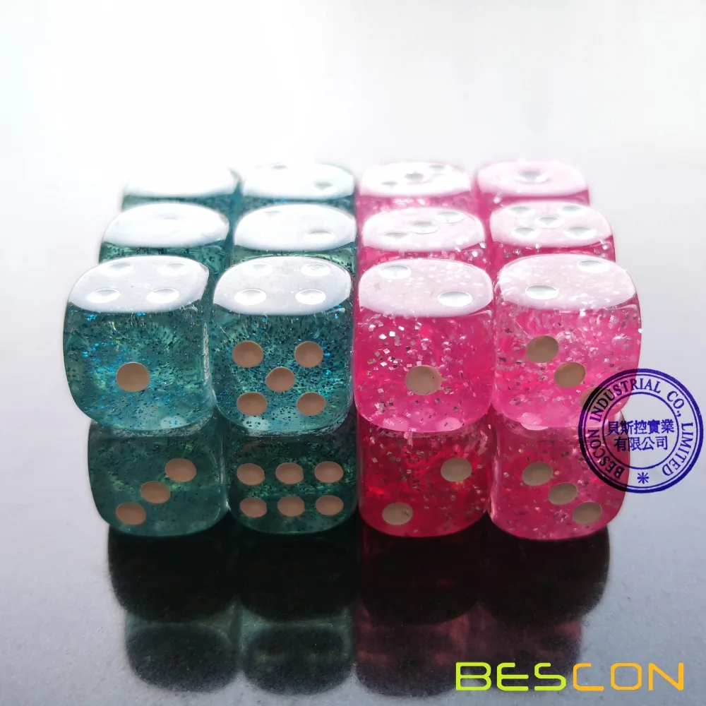 Набор из 24 штук в бархатном мешочке с кулиской Bescon блестящие кубики 6