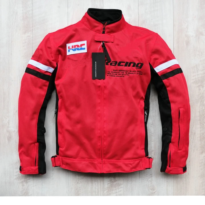 

Motorcycle Dirt Bike Summer Mesh Riding For Honda Men's Jacket With Protection Red Sports Jackets