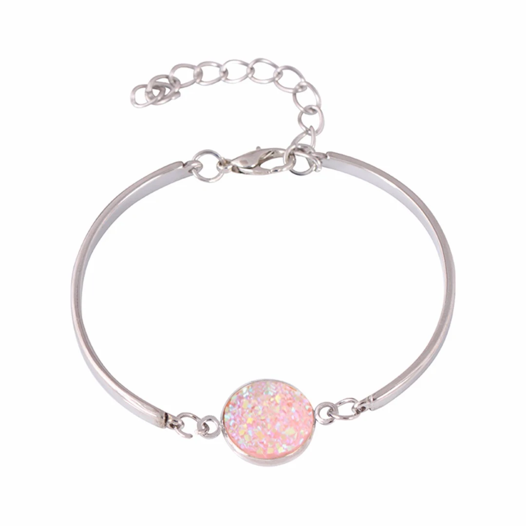 Shellhard Trendy Women Bangle Bracelet Simple Silver Gold Bling Bling  Hand Chain Wedding Jewelry Girls Children Valentine Gift