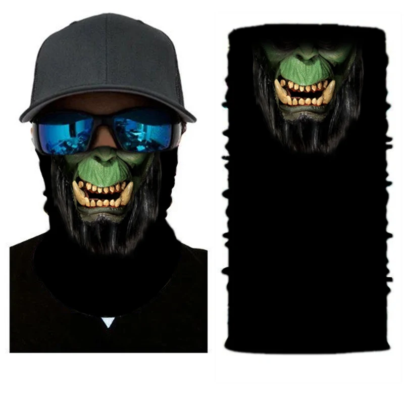 Бесшовная Балаклава с изображением черепа, скелета, Джокера, клоуна, мотоциклетная маска для шеи, шарф для лица, велосипедная, Охотничья бандана, повязка на голову