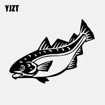 

YJZT 15.4CM*11.6CM Cod Fish Sea life Nemo Animal Cute Fish Vinyl Decal Car Sticker Art Black/Silver C24-0475