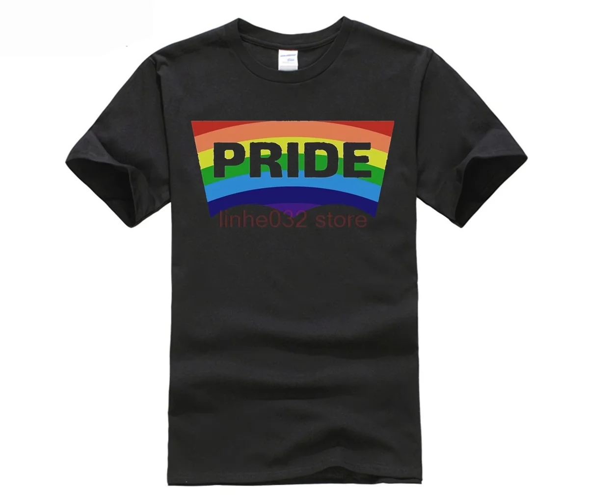 

2019 Latest Gay Pride T Shirt Men Rainbow Tee Men's Luxury Brand Collection Gay Lesbian commercial T Shirt