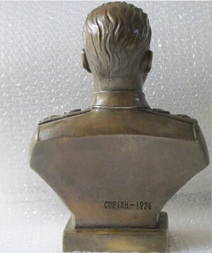 Bronzo Antico Rame Puro Ottone 12 "Western Art Escultura De Cobre De Bronce Stalinian Estatua Del Busto
