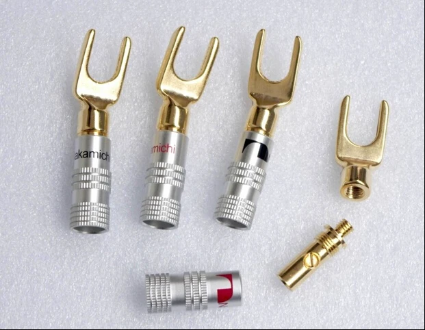 10pcslot Nakamichi Brass Gold plated Y Spade Speaker