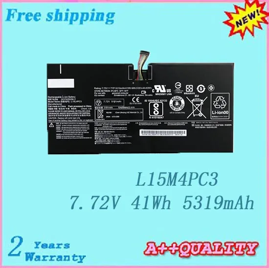 100% Новый аккумулятор для ноутбука LENOVO L15M4PC3 L15L4PC3 бесплатная