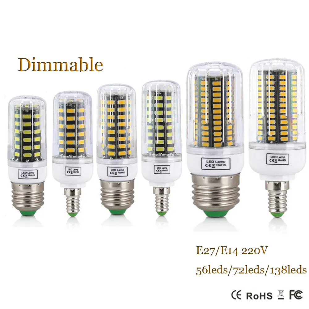 LED Corn lamp Bulb light SMD 5736 E27 E14 Dimmable 12W 15W 20W 220V