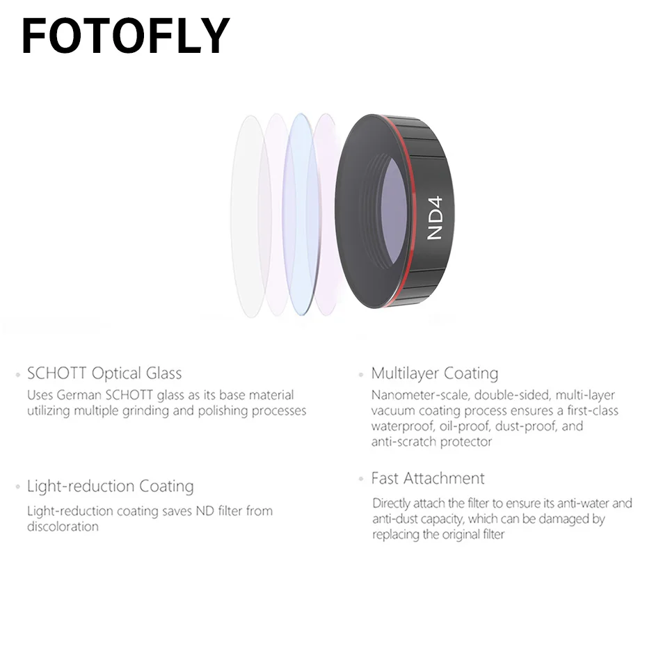 FOTOFLY фильтр объектива камеры для DJI Osmo Action UV CPL ND 4 8 16 32 PL фильтры нейтральной плотности для Osmo экшн-линзы, аксессуары