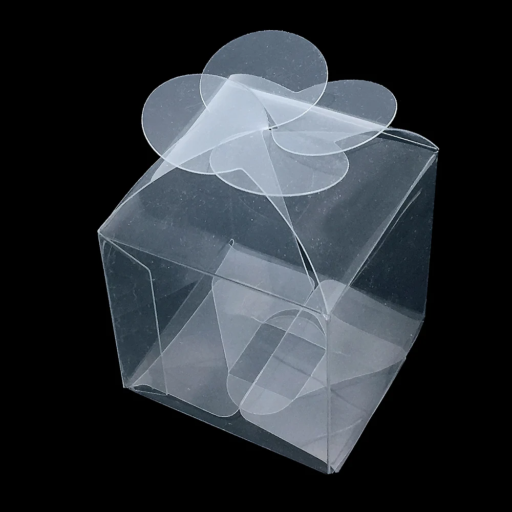 50 Pieces/lot Clear PVC Petal Gift Boxes Favor Candy Packing Souvenir