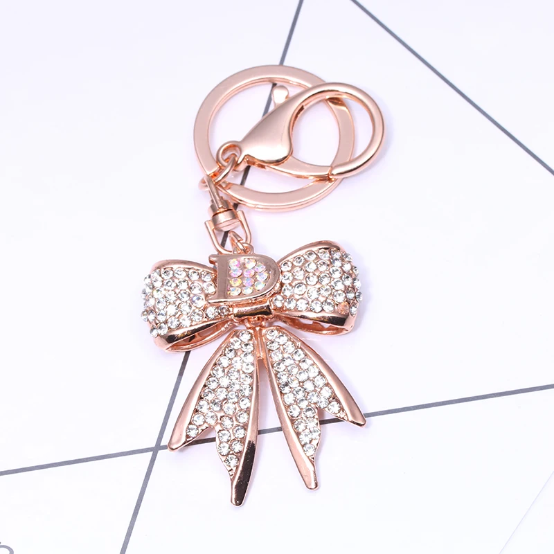 TOGORY Лаки лук галстук кристалл брелки для ключей держатель Для женщин подарок Мода брелки-новинки