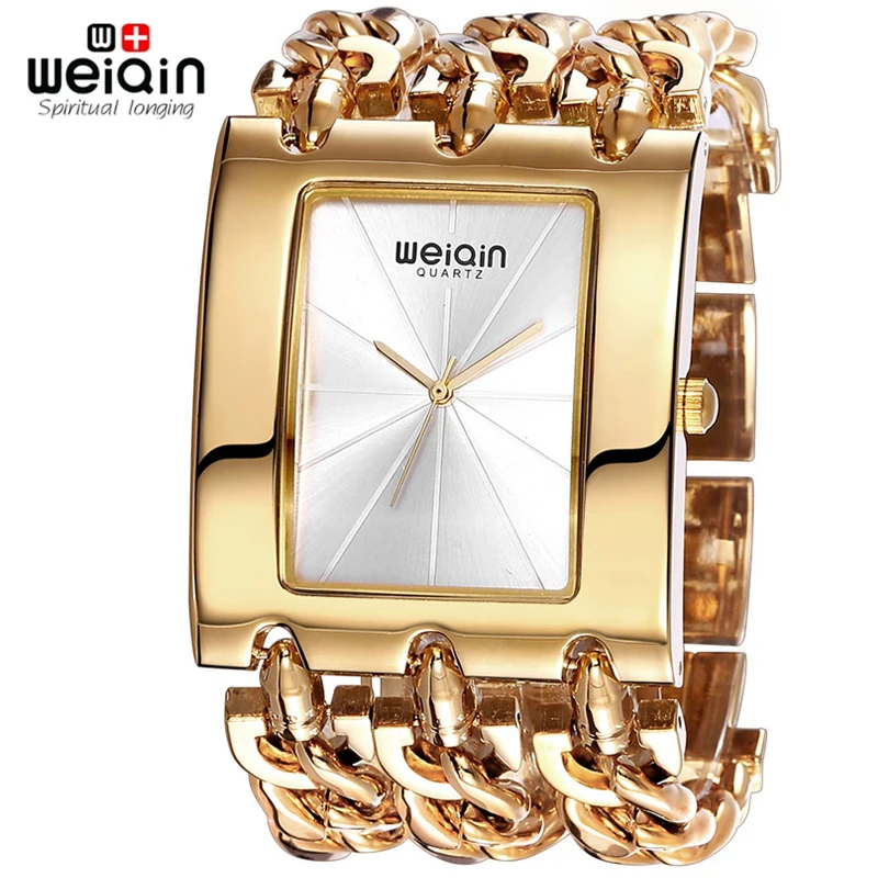 

WEIQIN Luxury Brand Gold Women's Bracelet Watches Lady Waterproof Fashion Bangle Dress Watch Woman Clock Hour Relogio Feminino