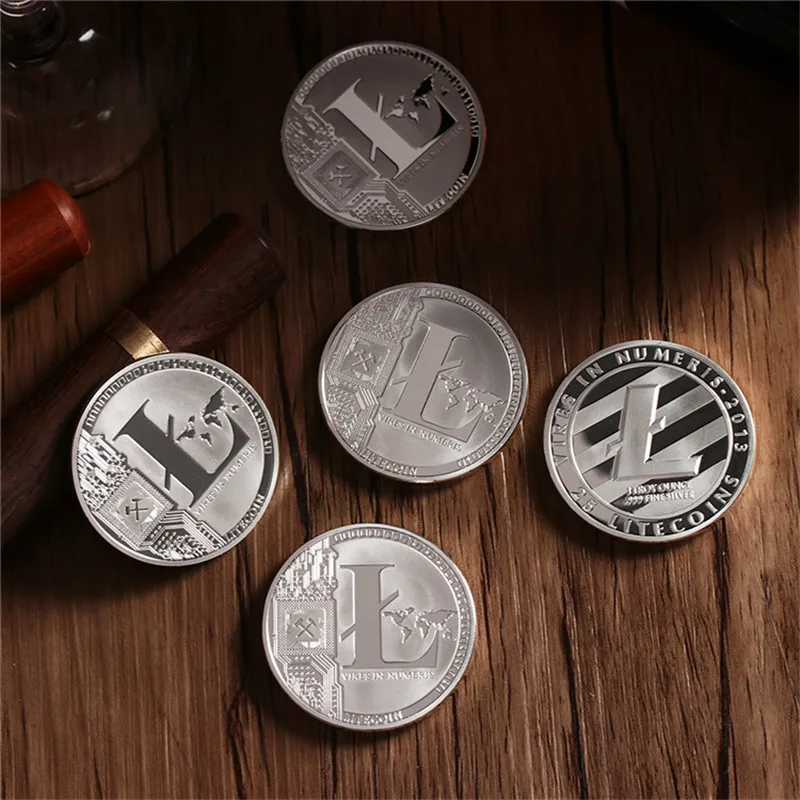 2018 New Bite Home Decoration Crafts Non-currency Coins Gold Plated BTC Bitcoin Coin Collection Litecoin LTC Dia 40mm Fancy Gift