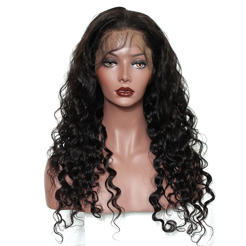 Loose Wave Silk Based Full Lace Front Human Hair Wigs For Black Women