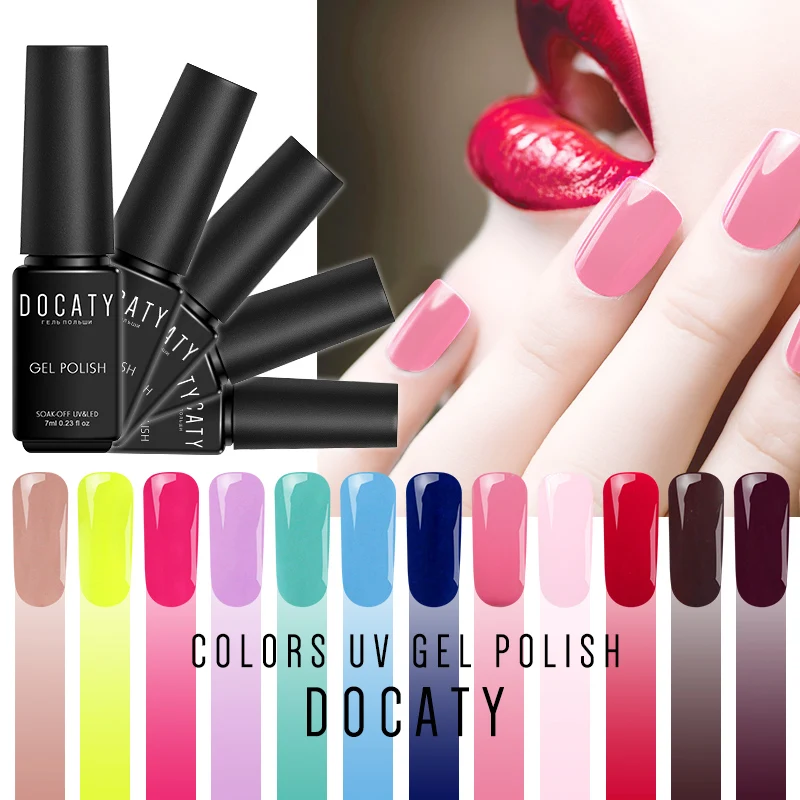 

Docaty 24 Pure Colors Gel Nail Polish Profesional Product for Nails Uv Led Semi Permanent Enamels Polish Nail Art Primer