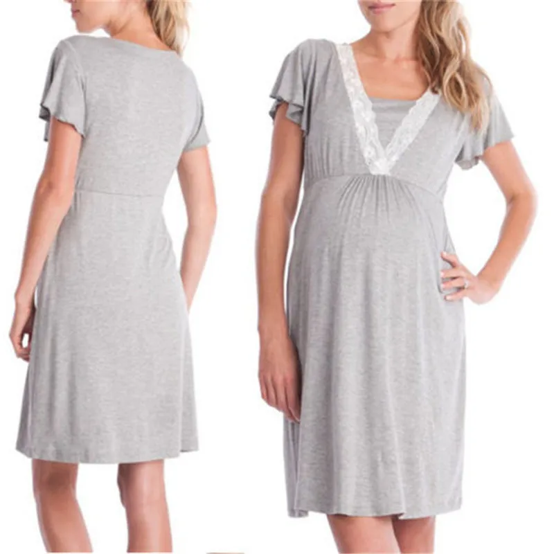 Moms Summer Maternity Clothes Maternity Dress Breastfeeding Dress