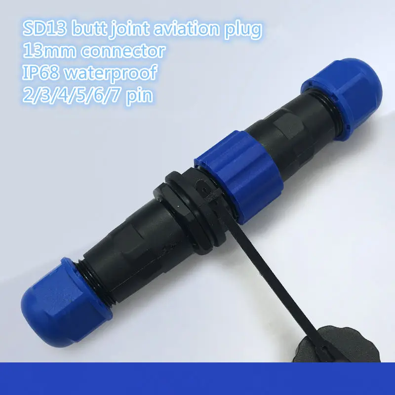 

1PCS AP058 SD13 aerial plug M13 connector IP68 waterproof butt joint aviation plug 2/3/4/5/6/7 pin gold-plated copper Pin