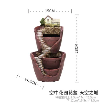 

American rural air garden multi - storey balcony office desktop decoration Decoration multi - meat plant round flower pots