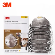 3M 9913V Пылезащитная маска с активированным углем против частиц с клапаном/Органическое Снижение запаха пара(тип повязки