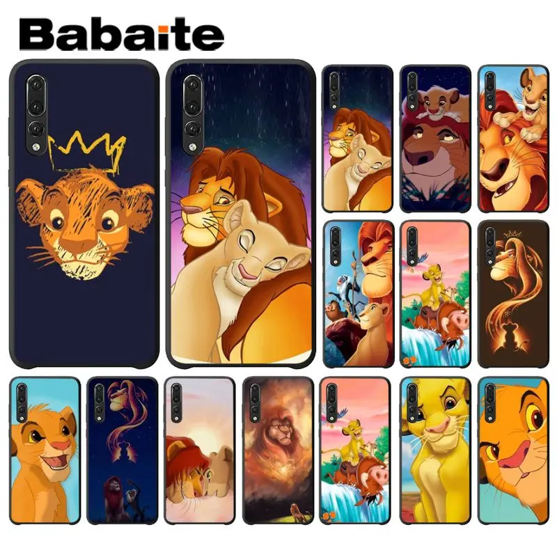 

Babaite Cartoon Movie Lion King Smart Cover Black Soft Shell Phone Case for Huawei Mate10 Lite P20 Pro P9 P10 Plus View 10 Cover