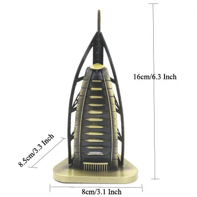 Ермакова металлическая архитектурная Статуэтка всемирно известный ориентир сувенир здания статуя домашний офис Настольный Декор Рождественский подарок - Цвет: Sail Hotel