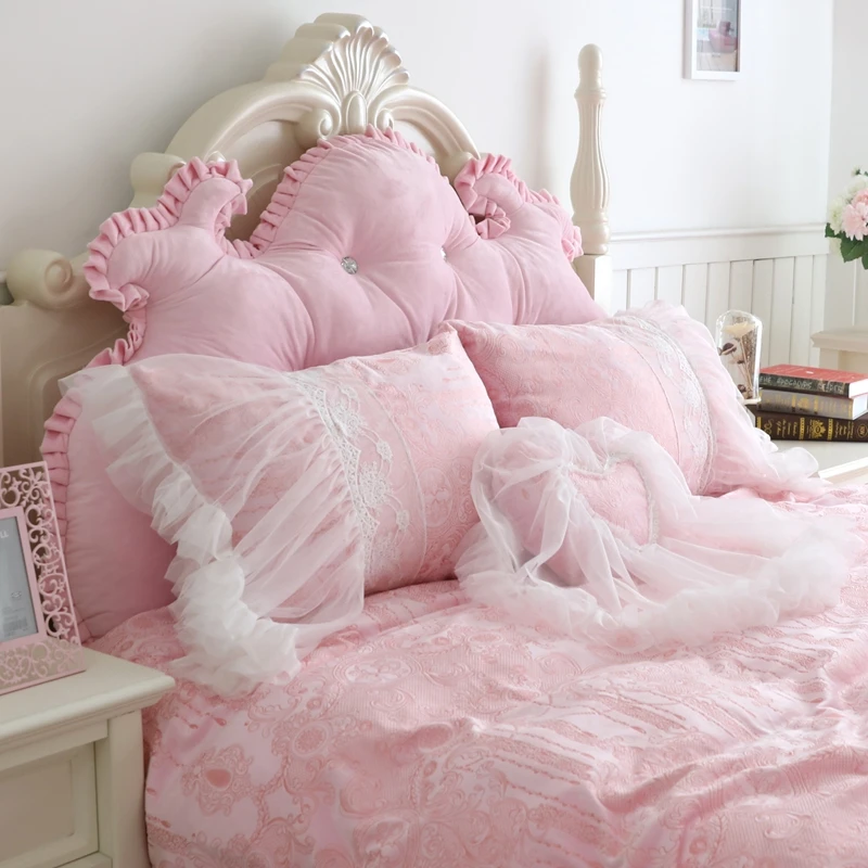 Роскошный розовый, зеленый, белый, фиолетовый флис ткань принцесса набор постельных принадлежностей для девочек кружева пододеяльник фланель бархат постельный комплект