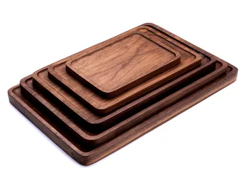 

1/5Pcs/Set Wood Square Pallets Pure Color Lovely Printed Kitchen Cooking Fruit Bread Display Tray Dedicated Plate Dishes Upscale