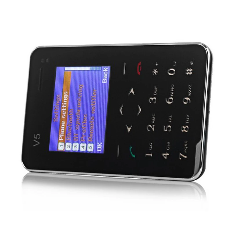 Multifunctional AEKU V5 6.9 mm Ultra Thin Card Phone Touch Keyboard Quad Band Multi languages Pocket Cell Phone PK AEKU M5