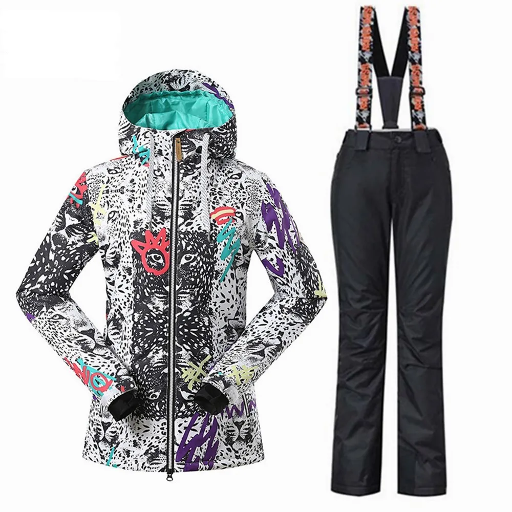 

Women's Ski sets ski jackets+ski pants Snowboard ski suit Outdoor sports thermal warm wear snow clothes -30 degree