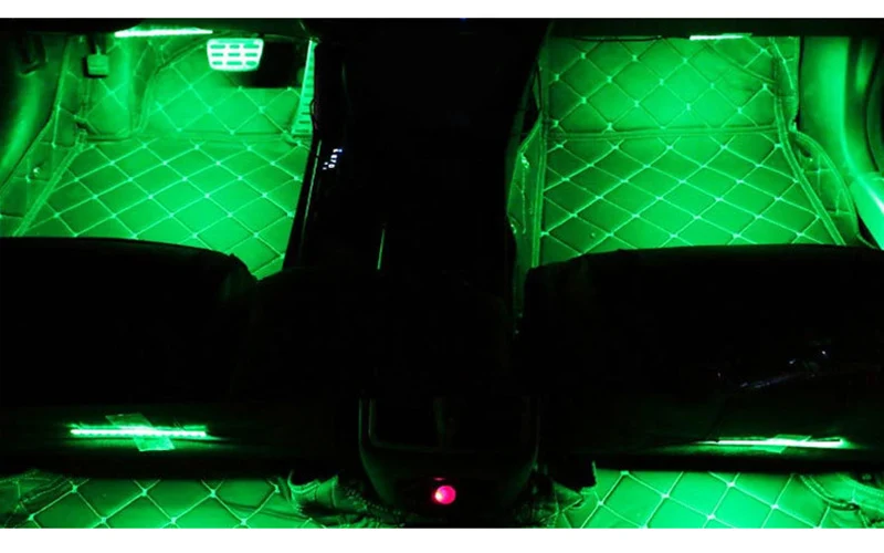 Автомобильный RGB светодиодный ленточный светильник, светодиодный ленточный светильник, s цвета, автомобильный Стайлинг, декоративная атмосферная лампа, автомобильный интерьерный светильник с пультом дистанционного управления 12 В