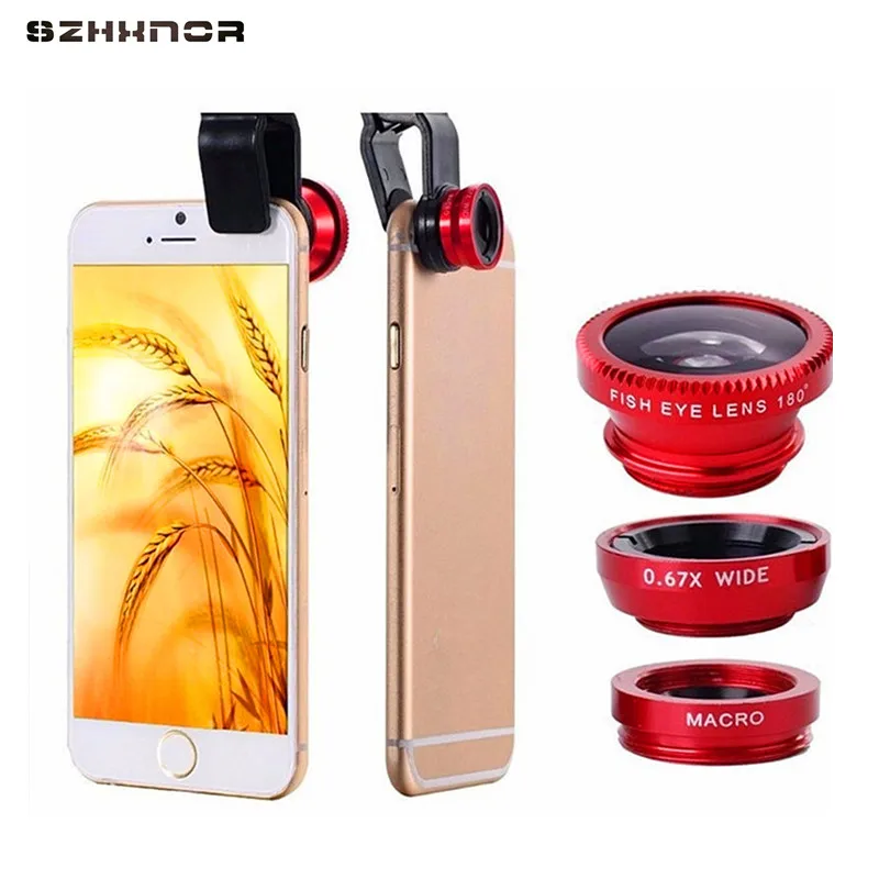 Szhxnor Универсальный 180 Fisheye + Широкий формат макро мобильный телефон Объективы для
