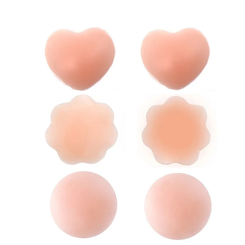 

1pair 3 Type Reusable Invisible Self Adhesive Silicone Breast Pasties Nipple Cover Bra Pasties Pad Petal Sticker Bra Accessories
