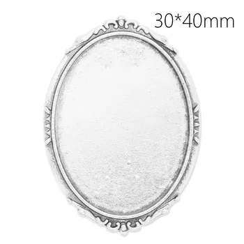 

35*49 mm Antique Silver Cameo Cabochon Base Setting Brooch With Safe Pin,10 pcs /lot-C4097