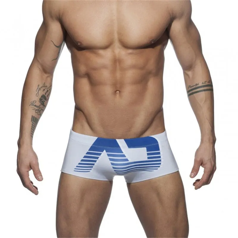 

Men's Pack-Up Boxer Briefs Sexy Swim Trunks with Pad Low waist Letter Print Swimming Beach Shorts Jammer Swimwear Beachwear