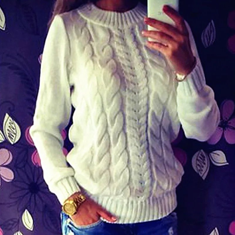 

2019 Women Long Sleeve Loose Sweater Knitted Coat Jacket Outwear Casual In spring, autumn pullovers plus size sweater