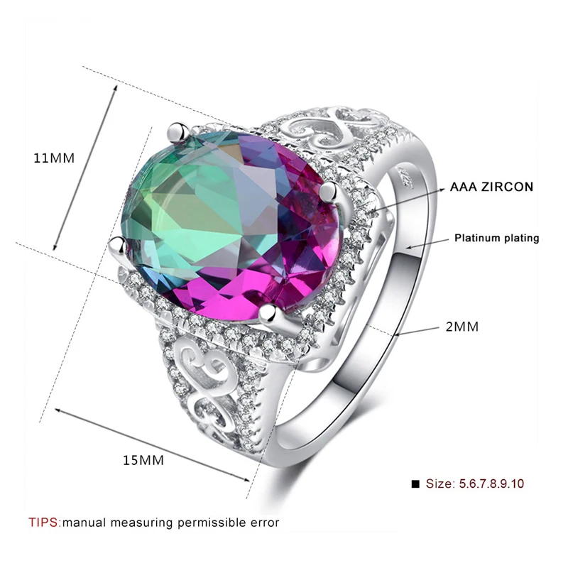 colorful crystal rings jewelry silver (2)