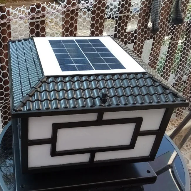 Fonte de Alimentação para Uso Luz ao ar Alta Qualidade Solar Pilar Lâmpada Led Jardim Livre Suporte Duplo w - t Preto ou Bronze Habitação 1p 5 Lâmpadas solares