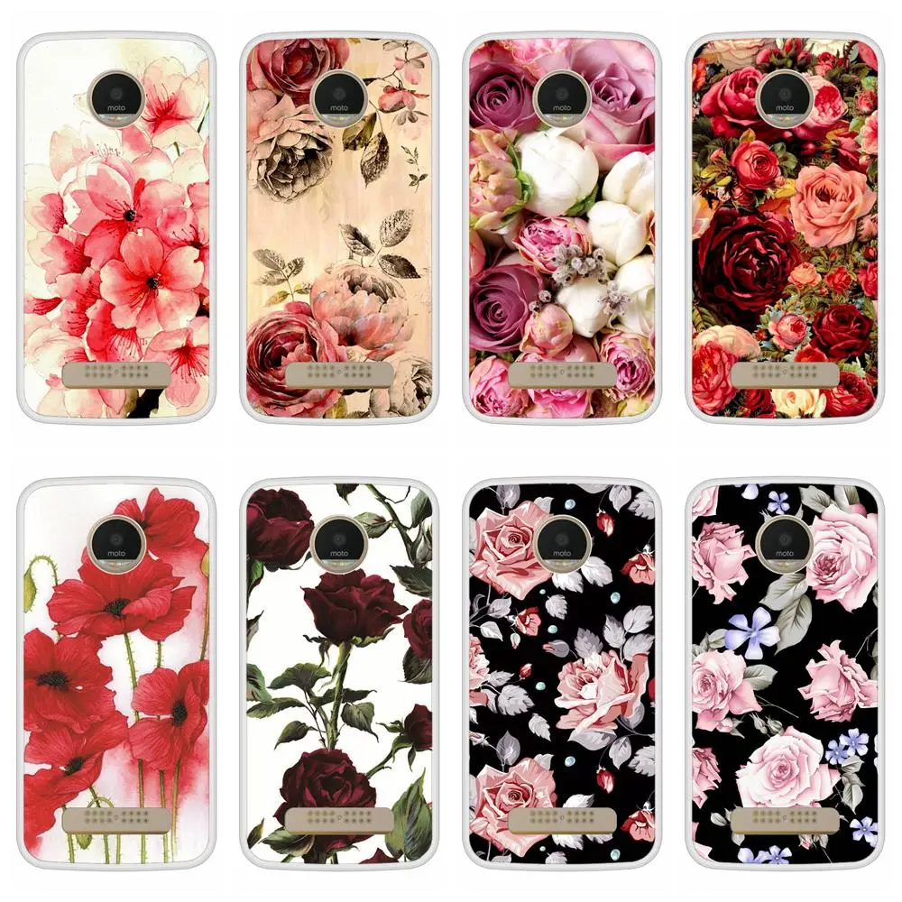 

Case For Motorola Moto Z Play Soft Silicone TPU Floral Flower Pattern Print For Motorola Moto Z Play Phone Case Cover
