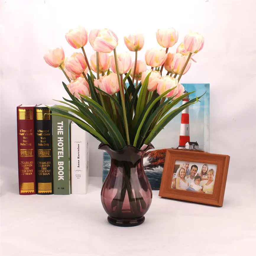 

Tulip Artificial Flower Latex Real Touch Bridal Wedding PU Bouquet Home Decor Dropshipping June#2