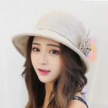 Корейская версия завивки Цветы Хлопок льняная шляпа женская летняя УФ Складная Большая шляпа дикая Рыбацкая шляпа ведро шляпы