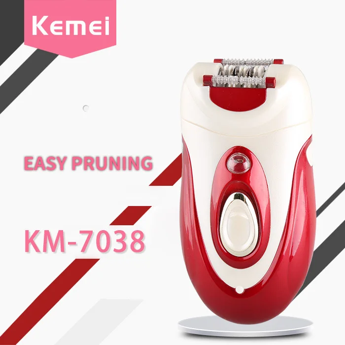 Kemei KM-7038 Профессиональный 3 в 1 женский набор эпиляторов Многофункциональный перезаряжаемый триммер Бровей Удаление волос Женская бритва