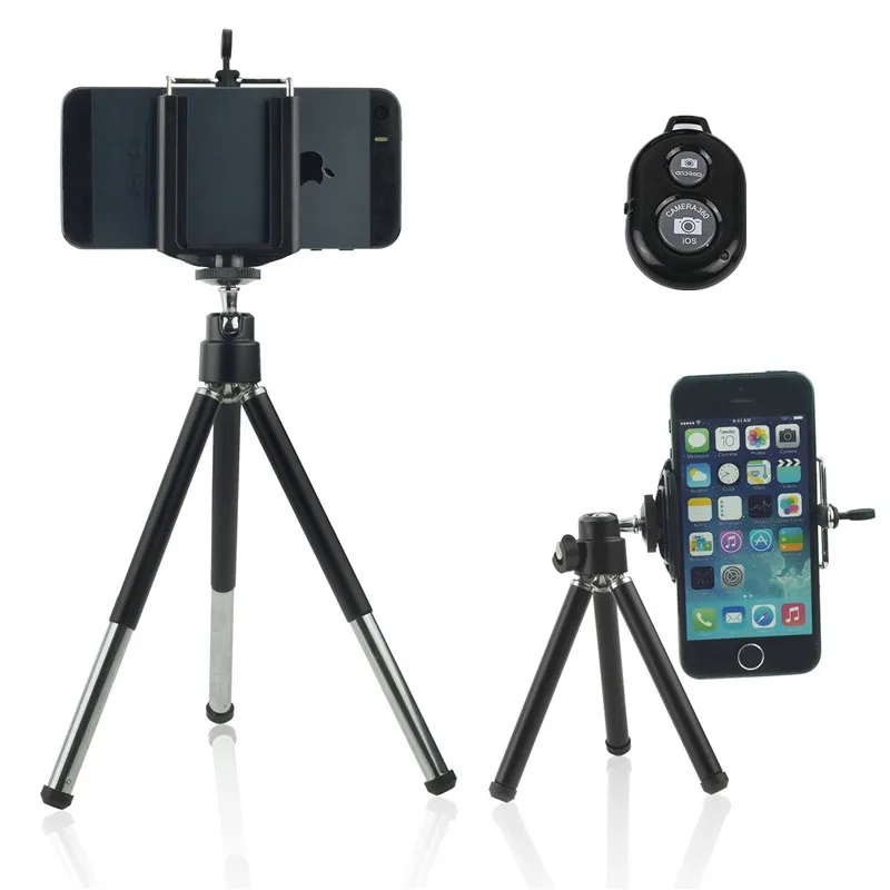 

Universal Bluetooth Control photograph Tripod Phone Holder 1/4-inch Screw Phone Stand For Iphone 6 plus for Galaxy S8 S7 S6 edge