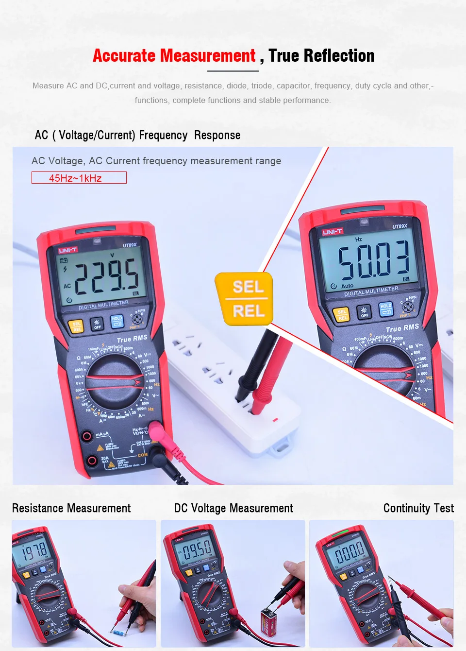 UNI-T ut89x trms multímetro tester ac dc