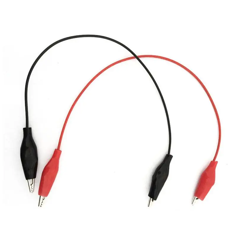 

2Pcs DIY Test Cable Hook Clip 1 Meter Red and Black Double-ended Alligator Clips Jumper Wire Mini Test Clips