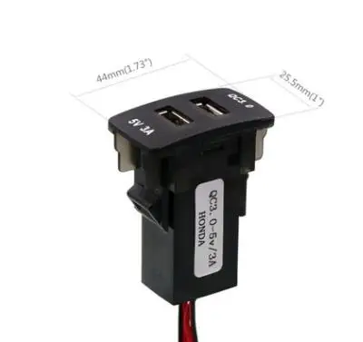 DC12V dual USB QC3.0 зарядное устройство Автомобильное гнездо адаптер Быстрая зарядка 5 в 3A/9 в 2A/12 В 1.5A для Nissan, Toyota, Honda, Mitsubishi - Название цвета: 44x25.5mm