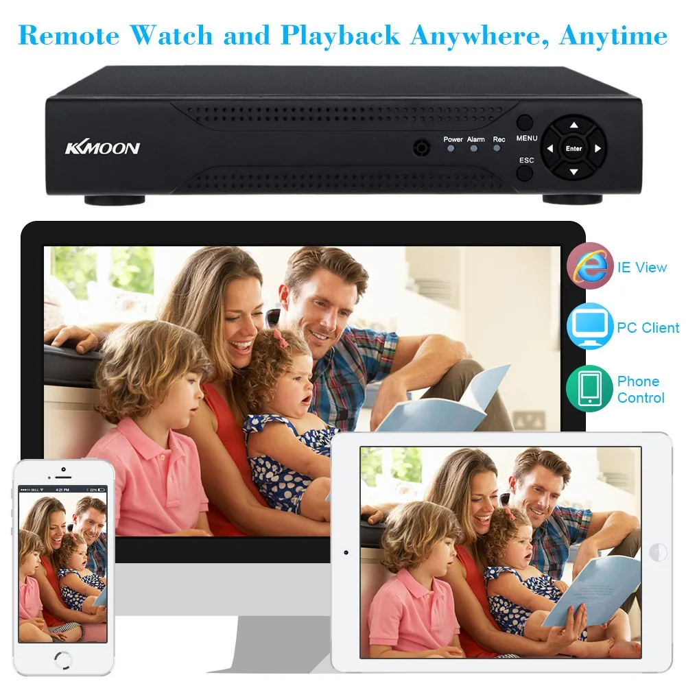 KKmoon 4 канала 1280*720P CCTV сетевой видеорегистратор H.264 HDMI DVR/HVR/NVR рекордер домашняя система безопасности сигнализация электронная почта