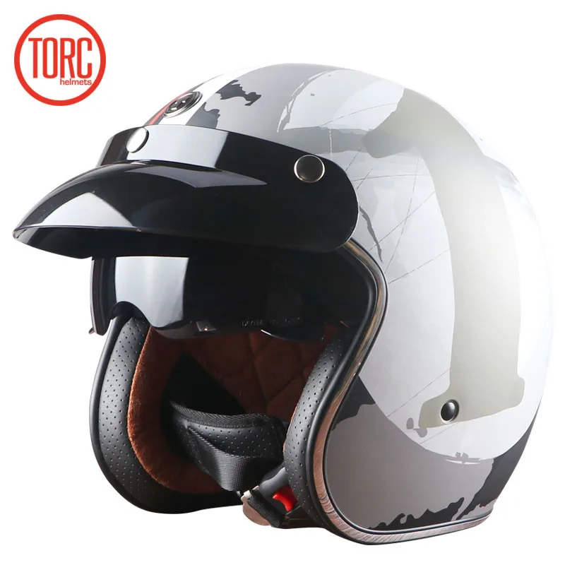 TORC T57 moto rcycle шлем casco capacete винтажные moto cross шлемы moto racer moto rcycle скутер 3/4 ретро открытый шлем ECE - Цвет: T57 NO1