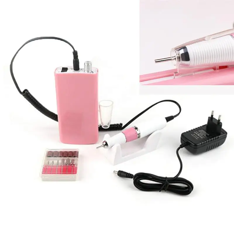 

Electric Nail Polisher Manicure Pedicure Nail File Professional 30000 RPM Rechargeable Nail Glazing Machine (Pink)